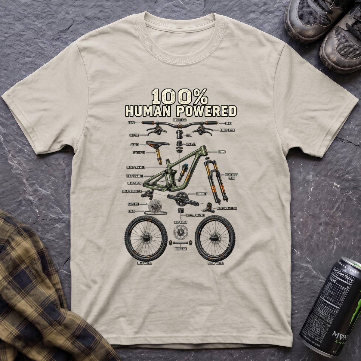 100% Human Powered T-Shirt - AspenCrestOutdoors