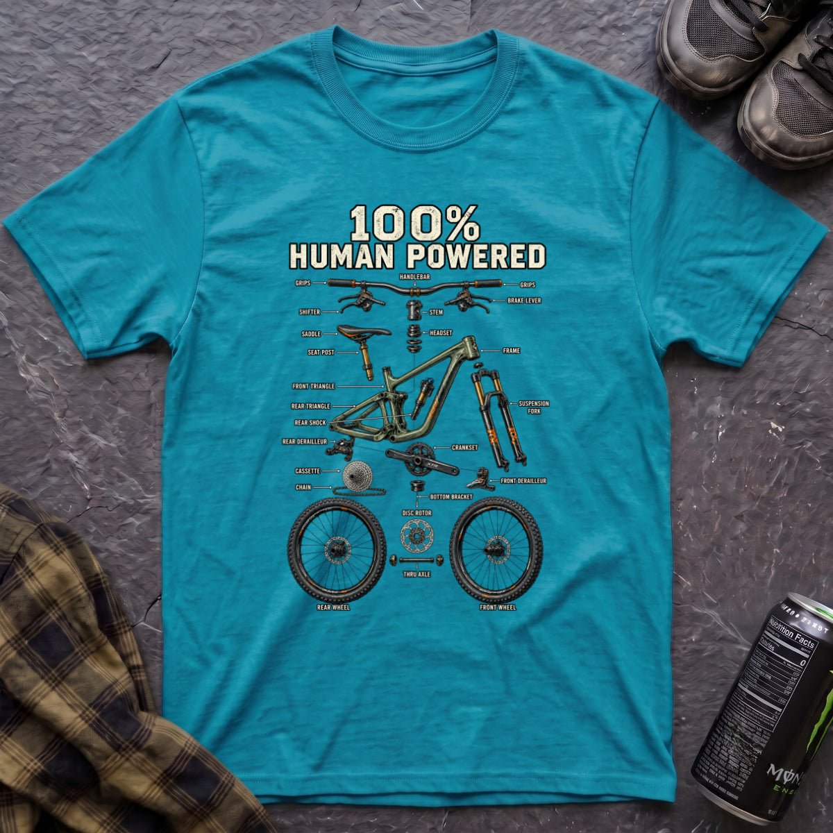100% Human Powered T-Shirt - AspenCrestOutdoors