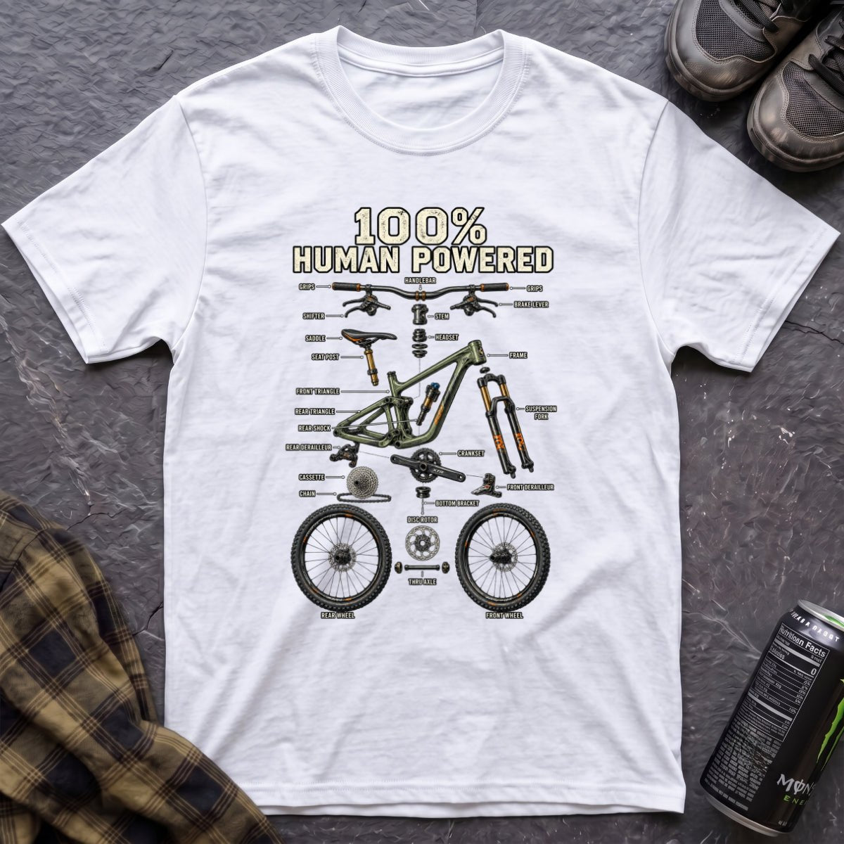 100% Human Powered T-Shirt - AspenCrestOutdoors