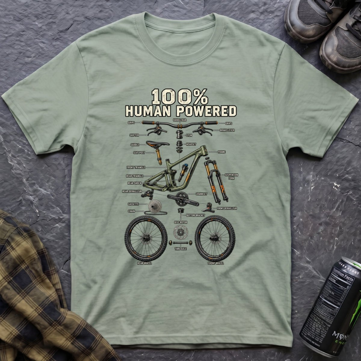 100% Human Powered T-Shirt - AspenCrestOutdoors