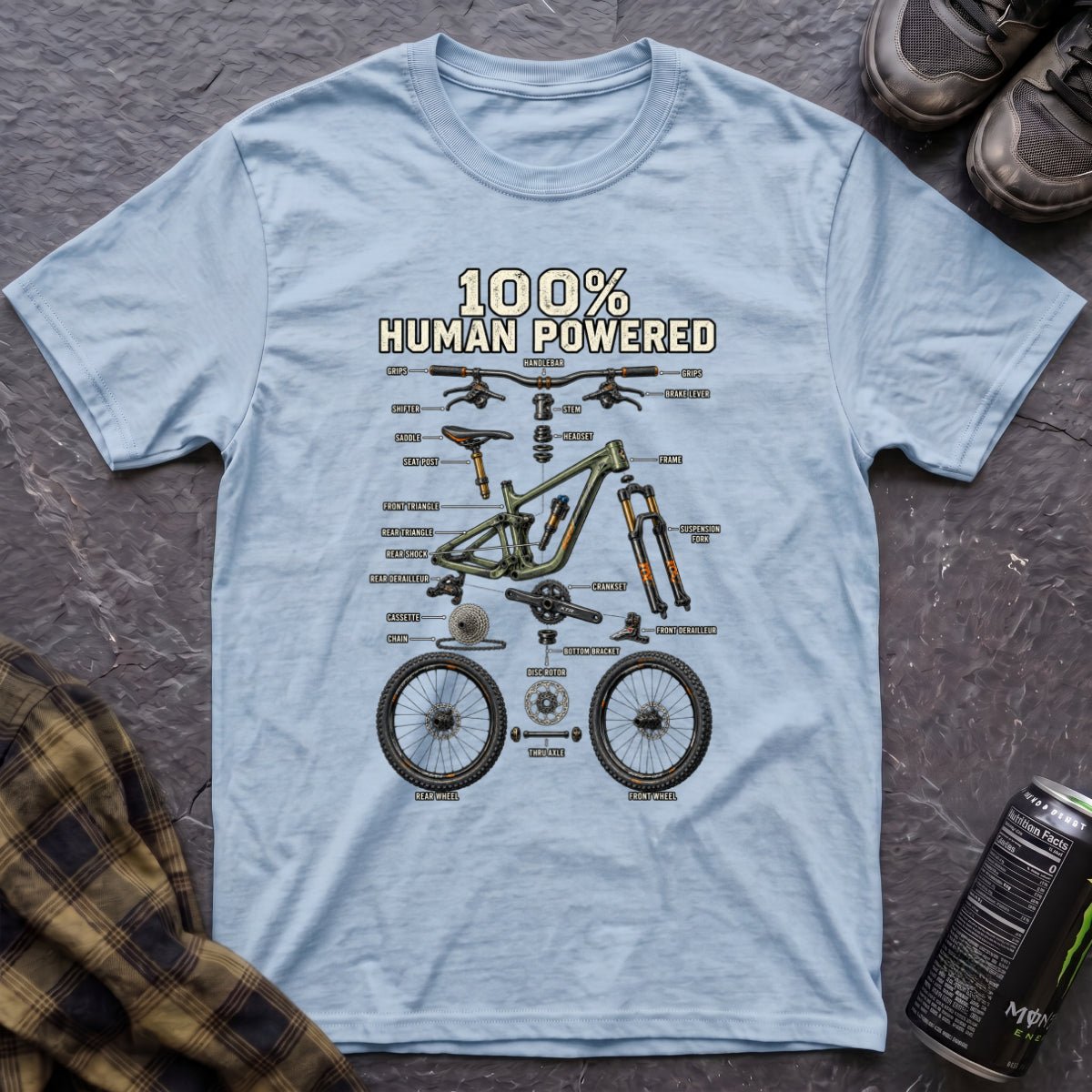 100% Human Powered T-Shirt - AspenCrestOutdoors