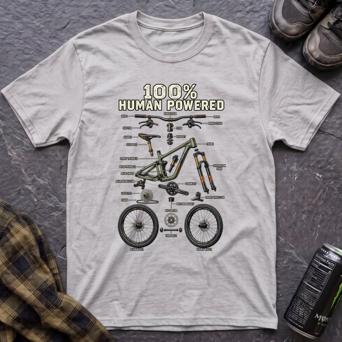 100% Human Powered T-Shirt - AspenCrestOutdoors