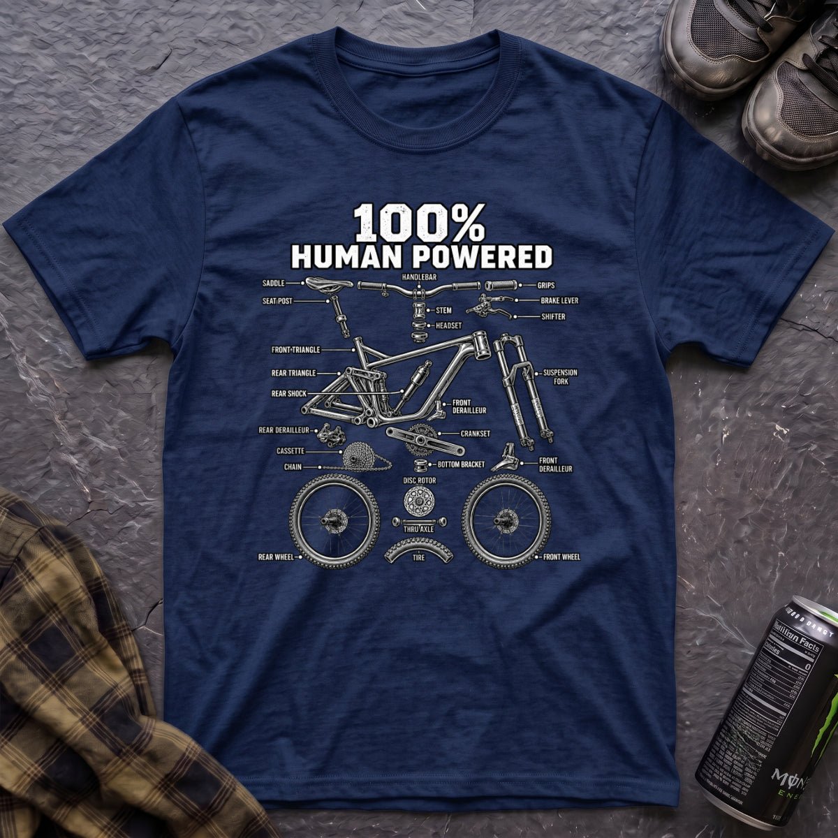 100% Human Powered T-Shirt - AspenCrestOutdoors