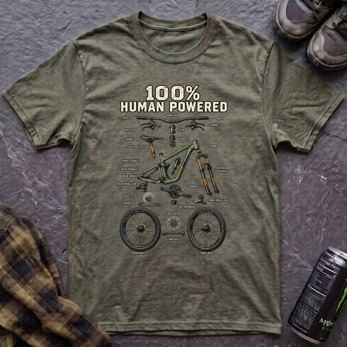 100% Human Powered T-Shirt - AspenCrestOutdoors