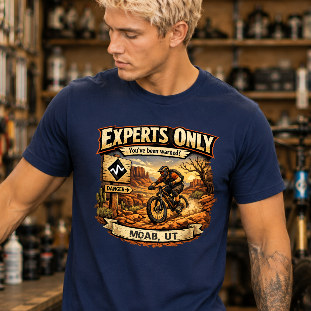 Moab Utah Experts Only Black Diamond Mountain Biking Shirt