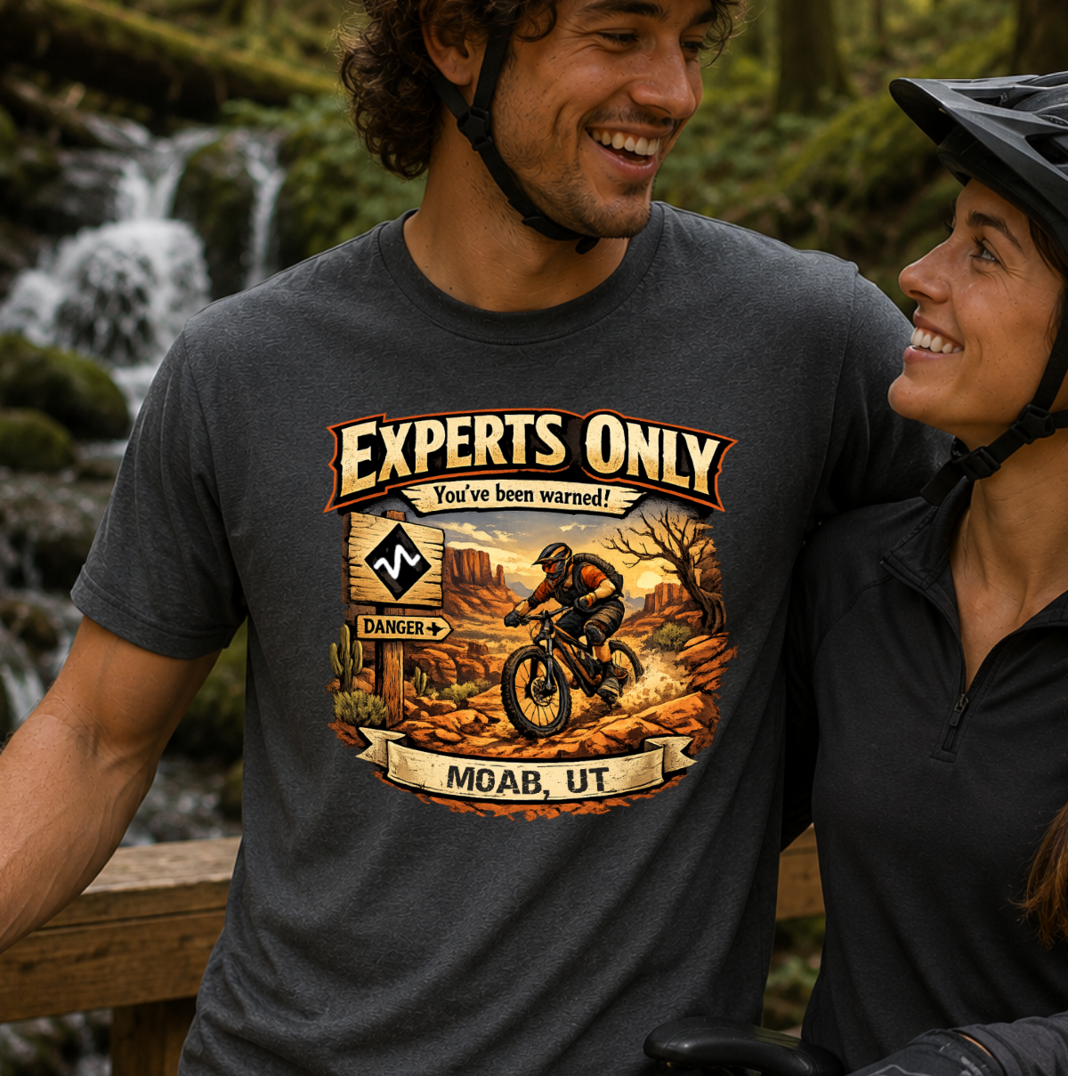 Moab Utah Experts Only Black Diamond Mountain Biking Shirt