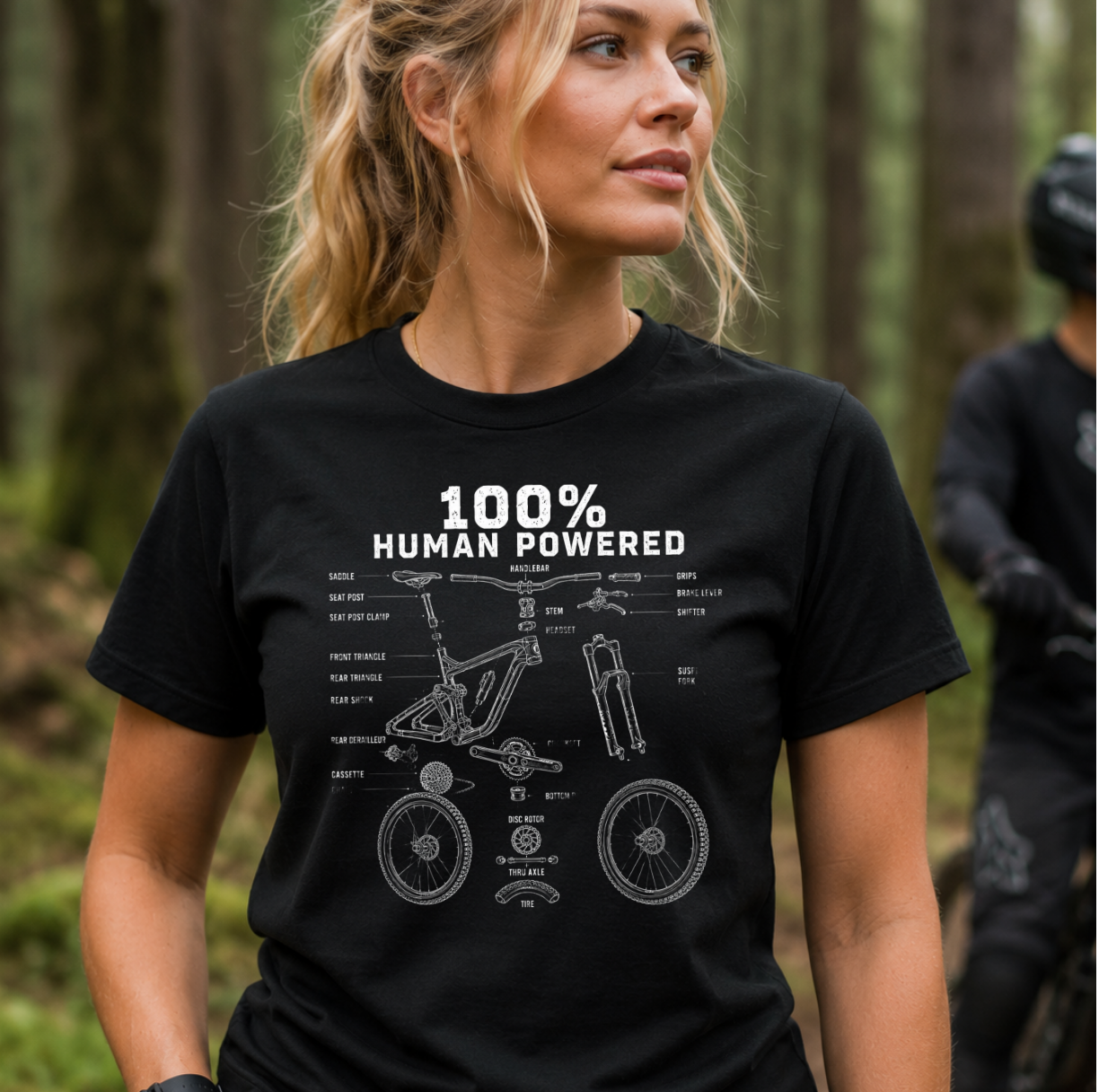 100% Human Powered Mountain Biking T-Shirt