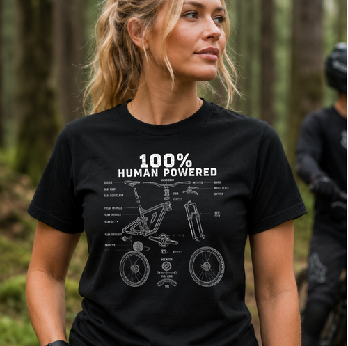 100% Human Powered Mountain Biking T-Shirt