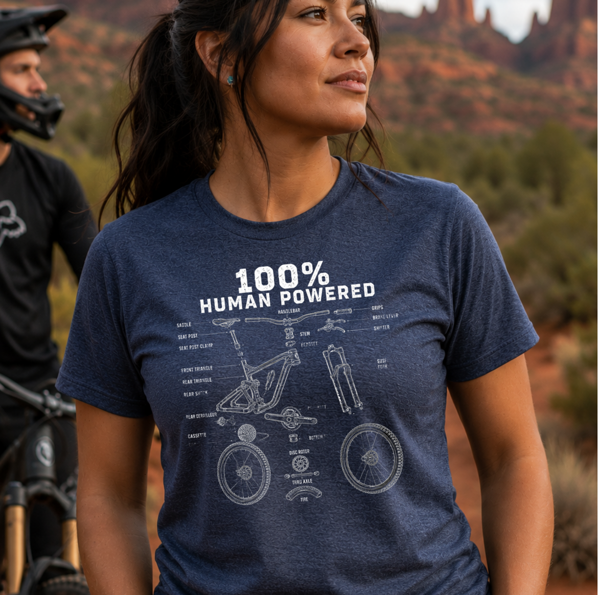 100% Human Powered Mountain Biking T-Shirt