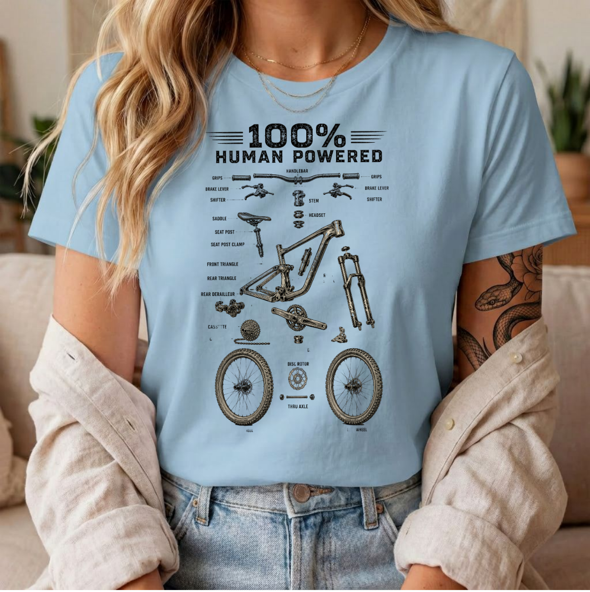 100% Human Powered Mountain Biking T-Shirt
