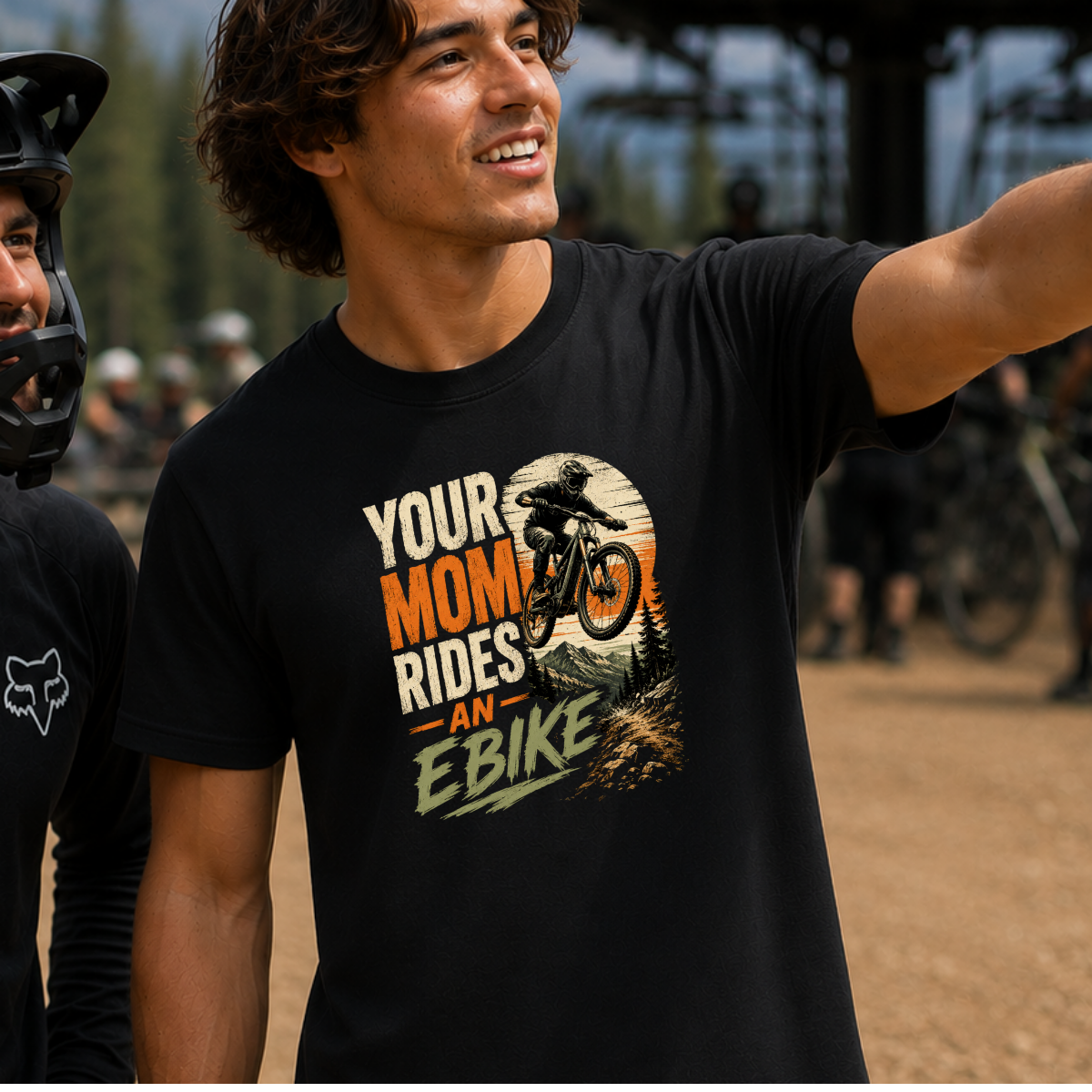 Your Mom Rides An E-Bike | Mountain Biking T-Shirt