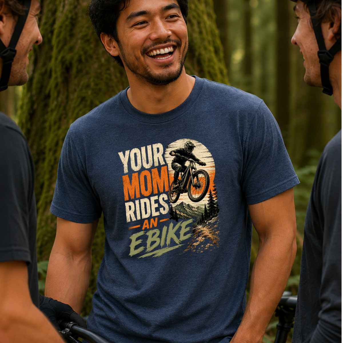 Your Mom Rides An E-Bike | Mountain Biking T-Shirt