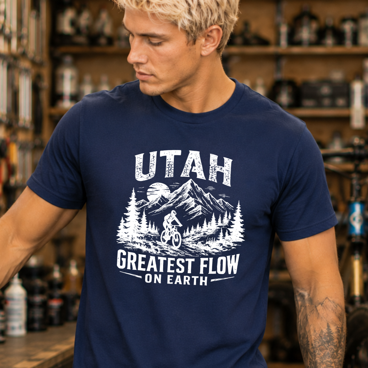 Utah Greatest Flow On Earth Mens Mountain Biking Shirt