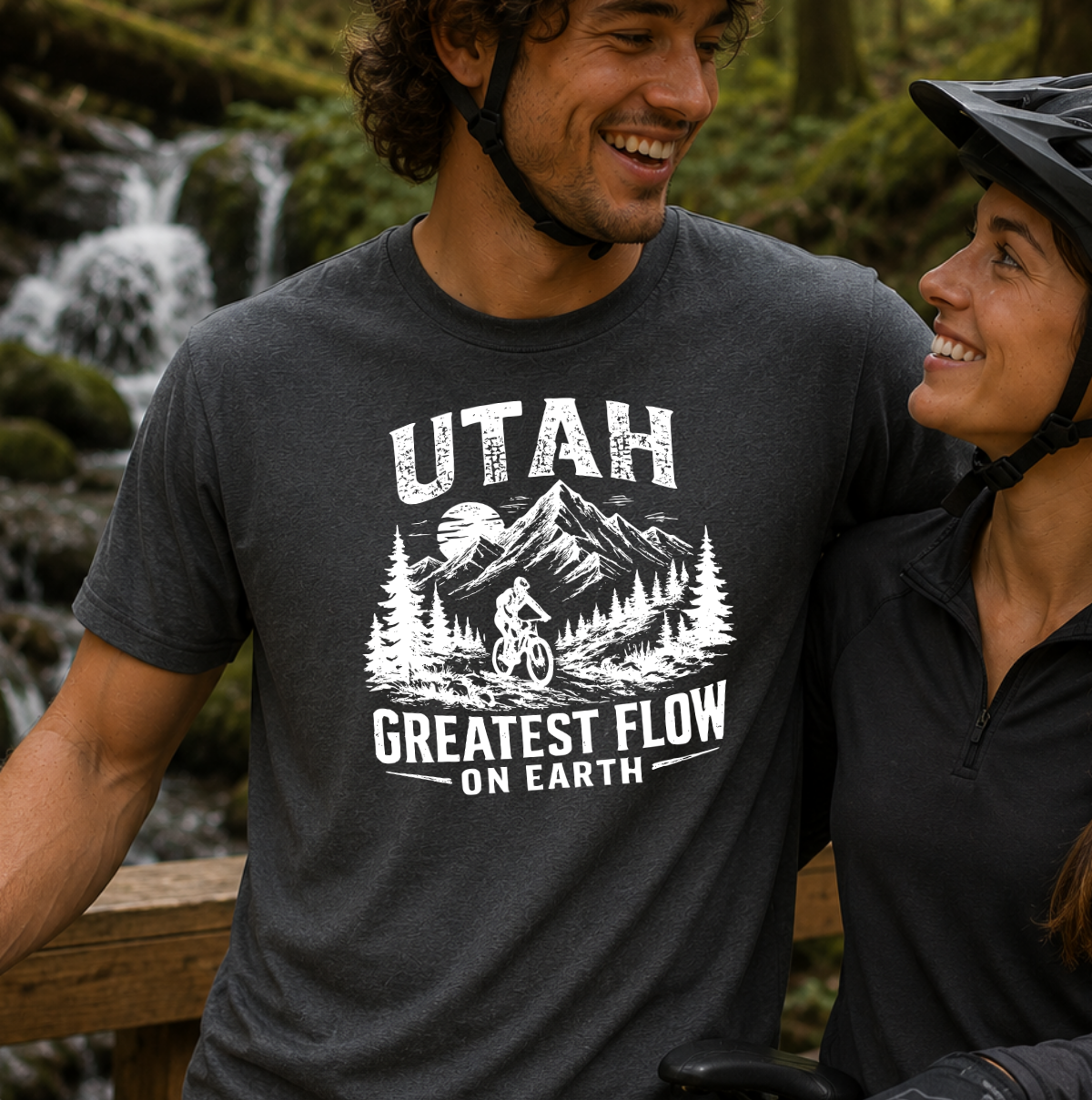 Utah Greatest Flow On Earth Mens Mountain Biking Shirt