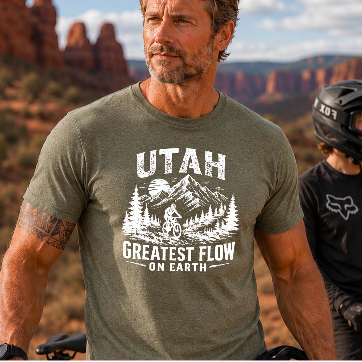 Utah Greatest Flow On Earth Mens Mountain Biking Shirt