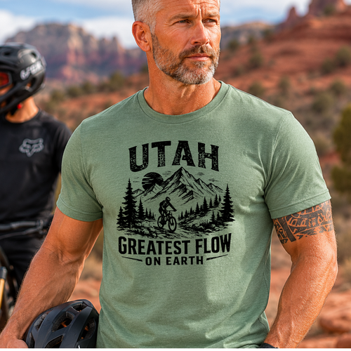 Utah Greatest Flow On Earth Mens Mountain Biking Shirt