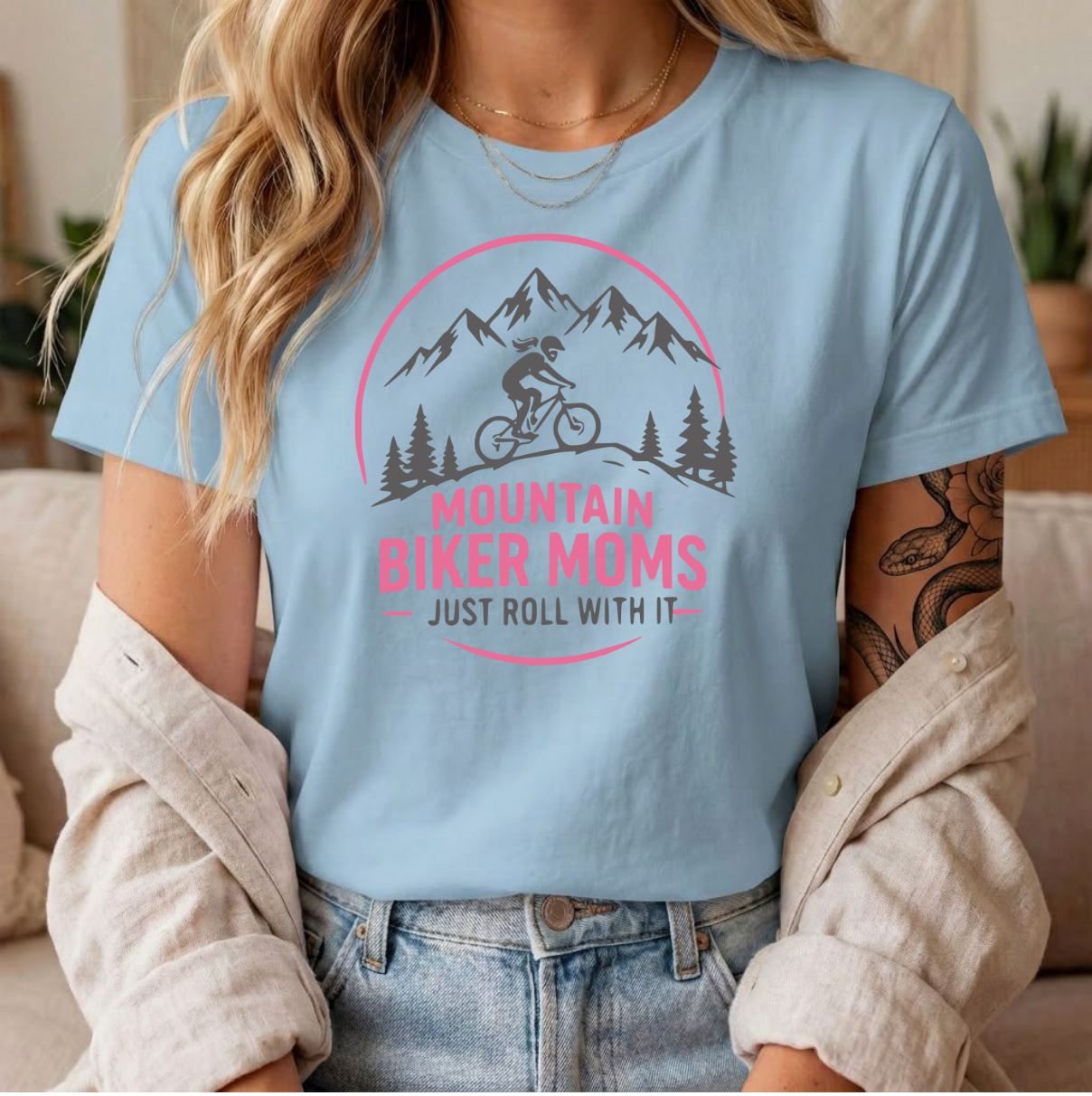 Mountain Biker Moms Just Roll With It | Womens Mountain Biking Shirt