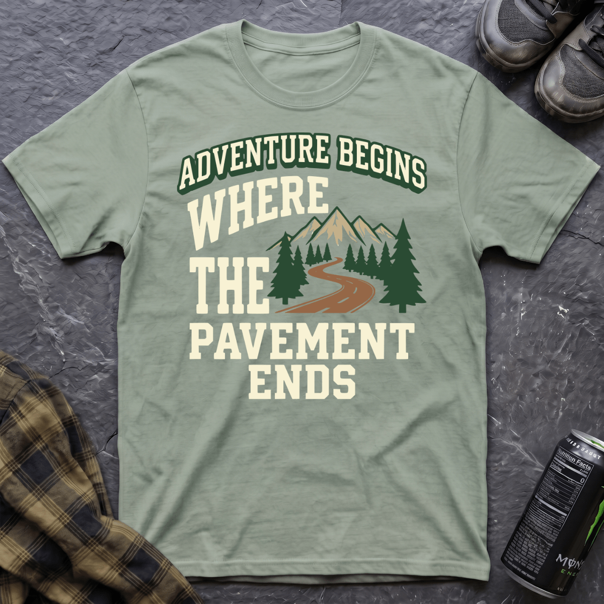 Adventure Begins Where The Pavement Ends T-Shirt - AspenCrestOutdoors