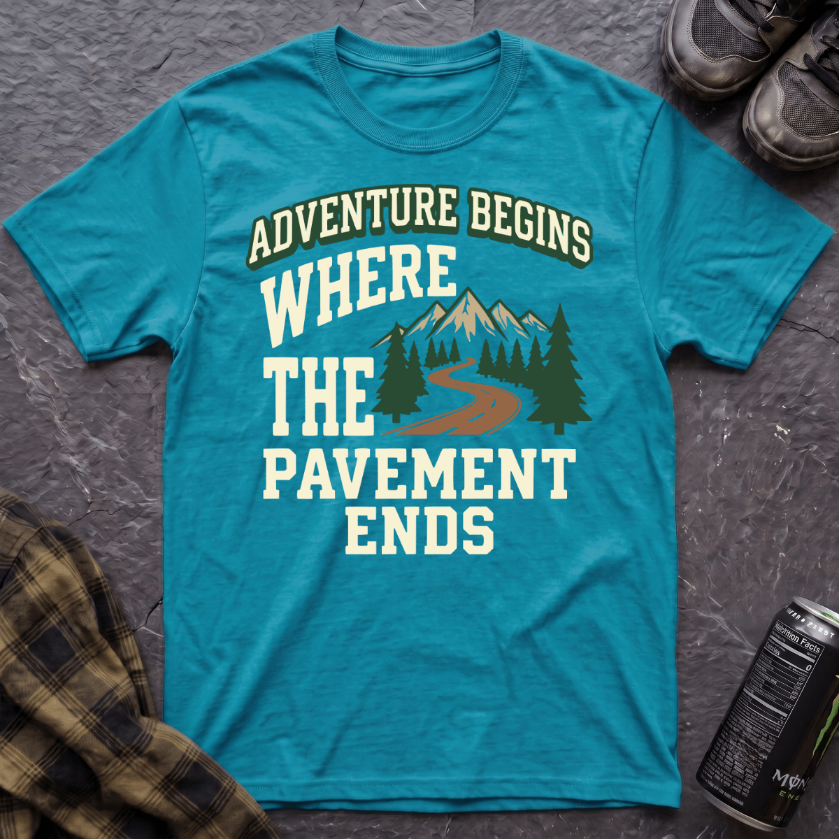 Adventure Begins Where The Pavement Ends T-Shirt - AspenCrestOutdoors