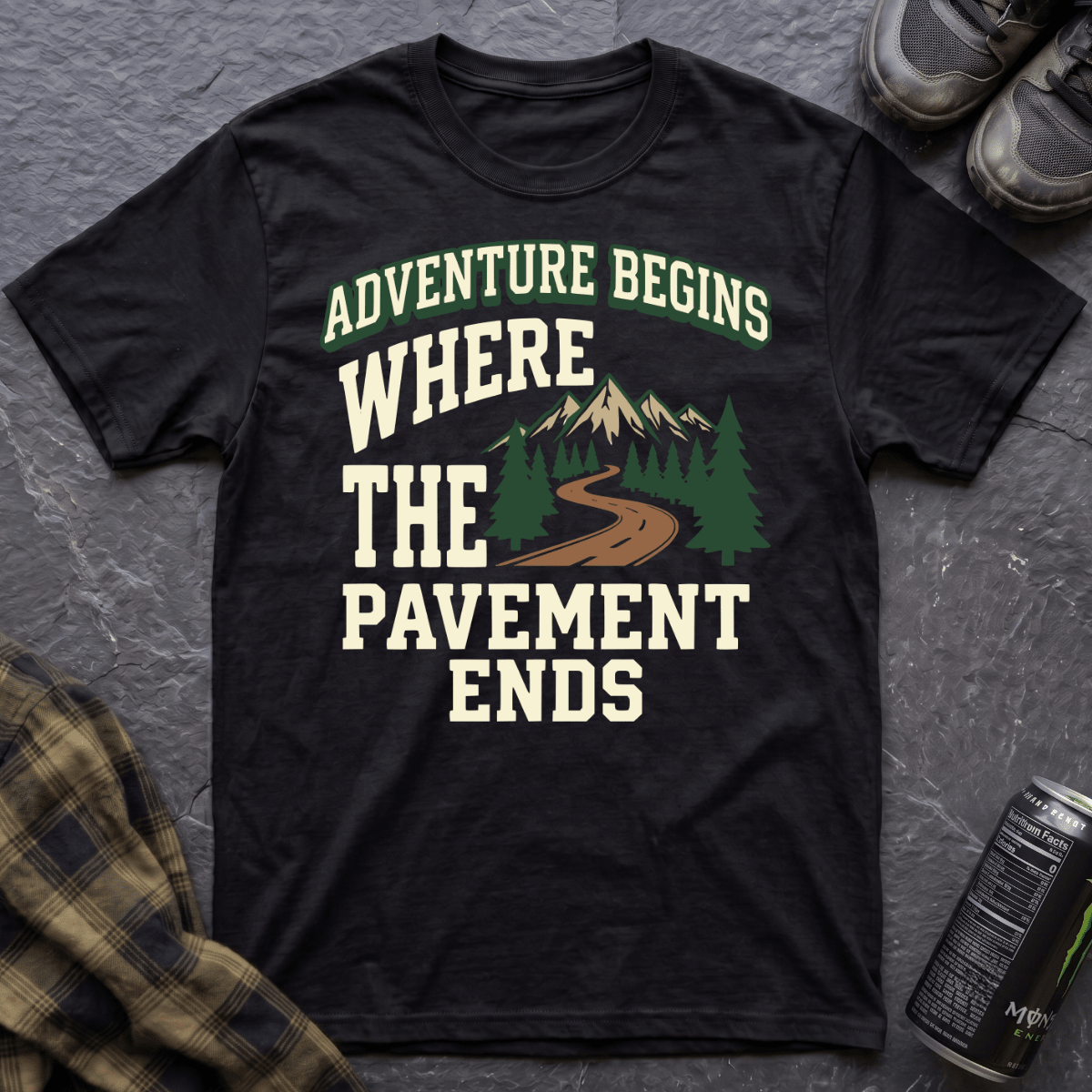 Adventure Begins Where The Pavement Ends T-Shirt - AspenCrestOutdoors