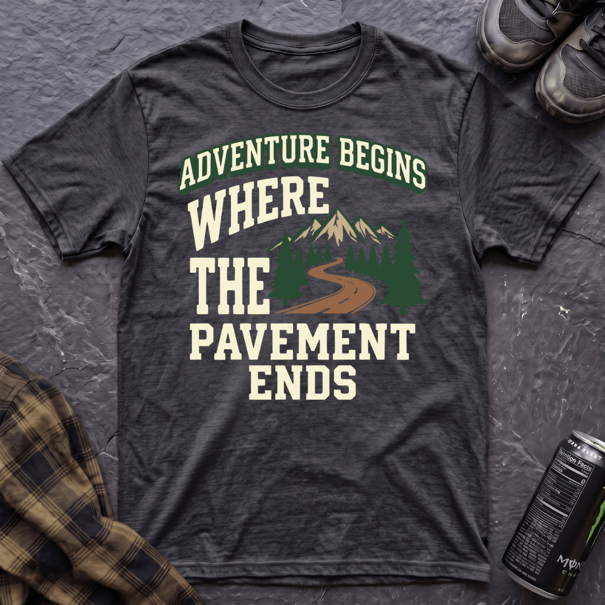 Adventure Begins Where The Pavement Ends T-Shirt - AspenCrestOutdoors