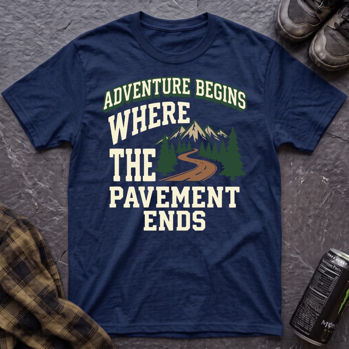 Adventure Begins Where The Pavement Ends T-Shirt - AspenCrestOutdoors