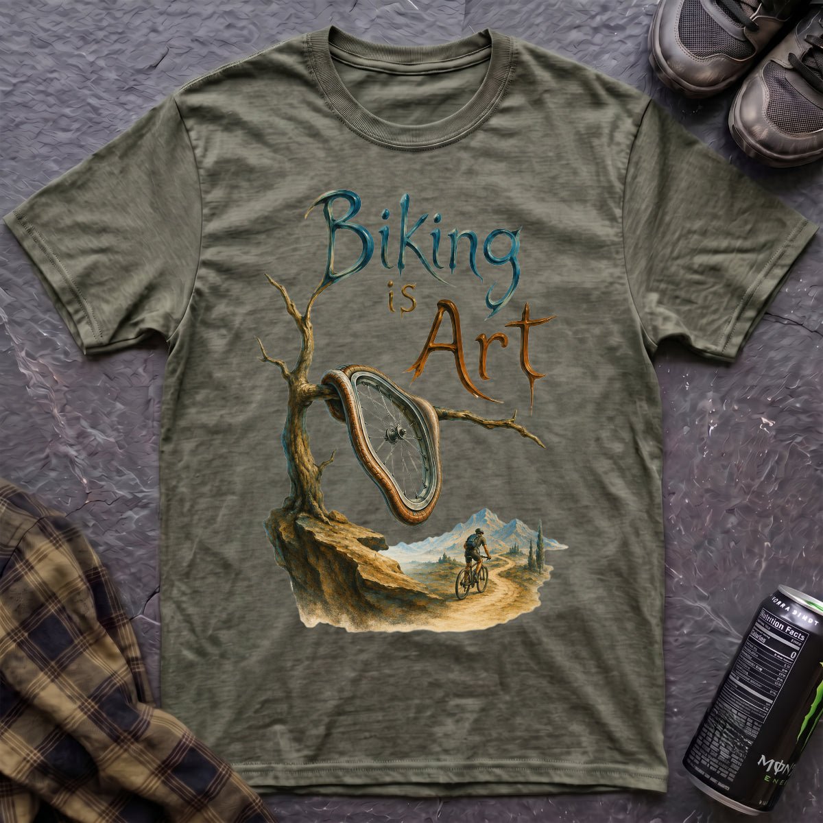Biking is Art Dali T-Shirt - AspenCrestOutdoors