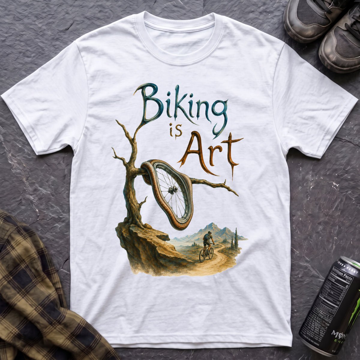 Biking is Art Dali T-Shirt - AspenCrestOutdoors