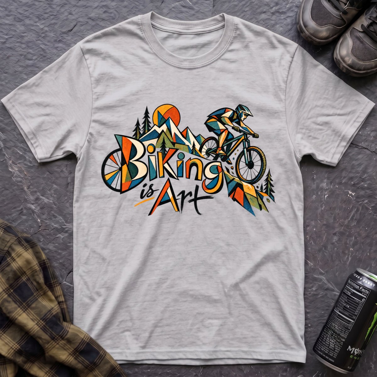 Biking is Art Picasso T-Shirt - AspenCrestOutdoors