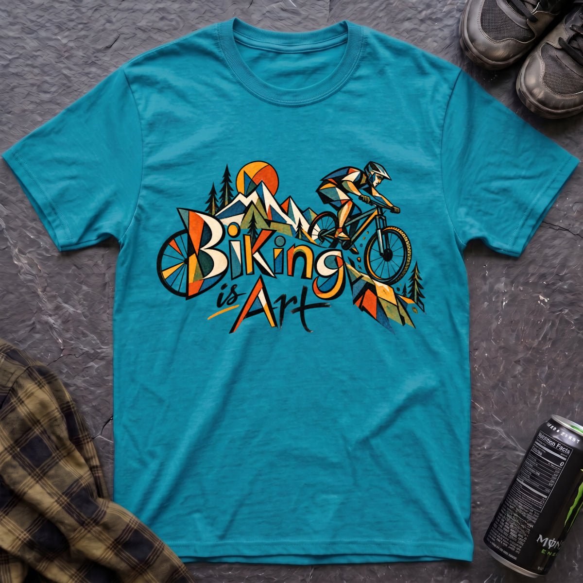 Biking is Art Picasso T-Shirt - AspenCrestOutdoors