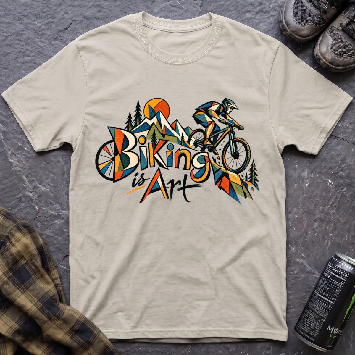 Biking is Art Picasso T-Shirt - AspenCrestOutdoors