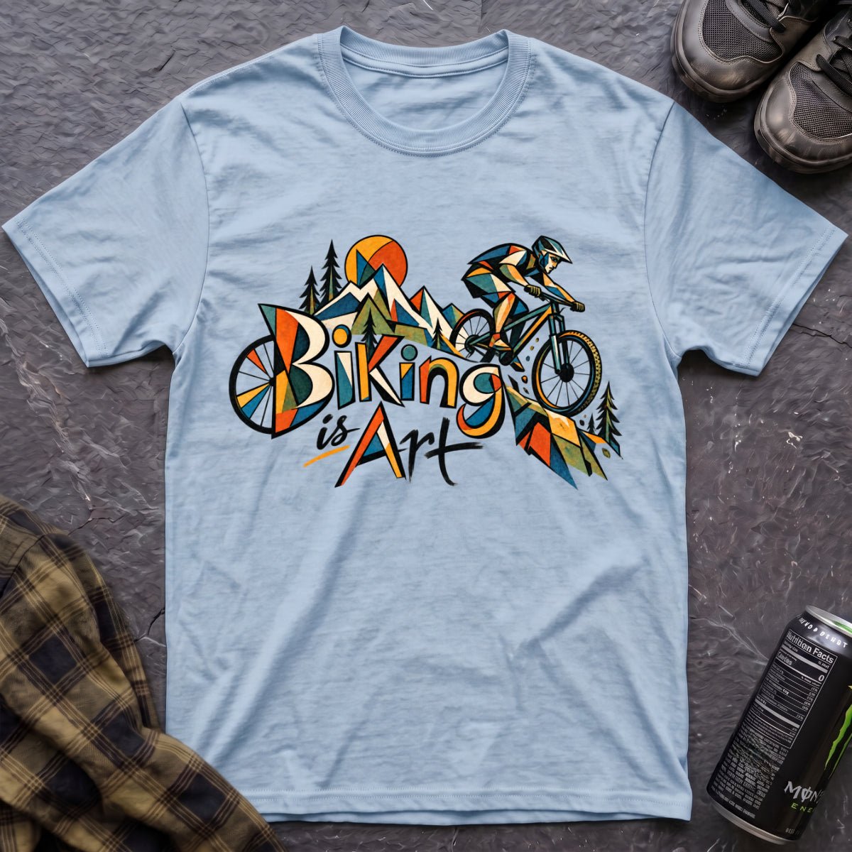 Biking is Art Picasso T-Shirt - AspenCrestOutdoors