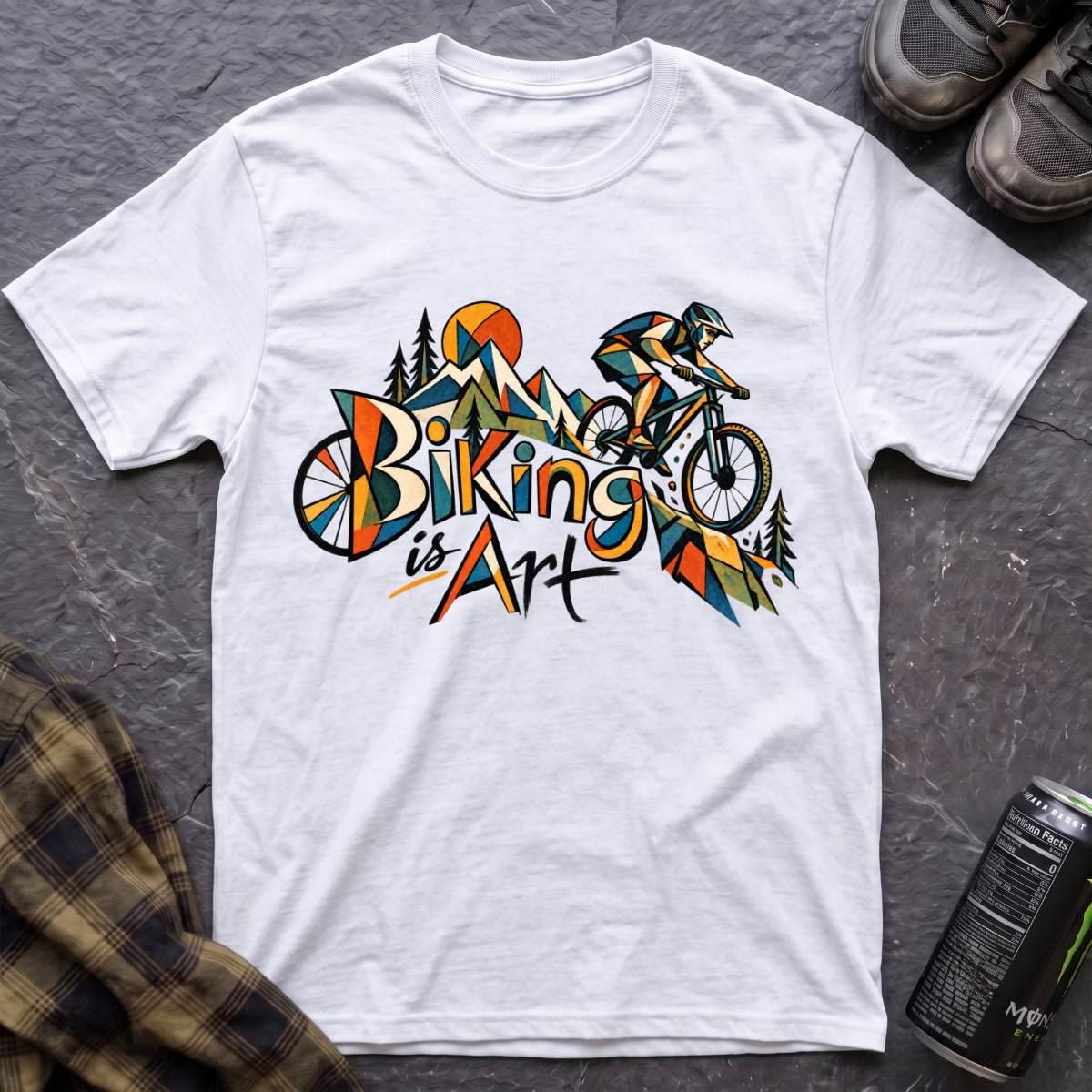 Biking is Art Picasso T-Shirt - AspenCrestOutdoors