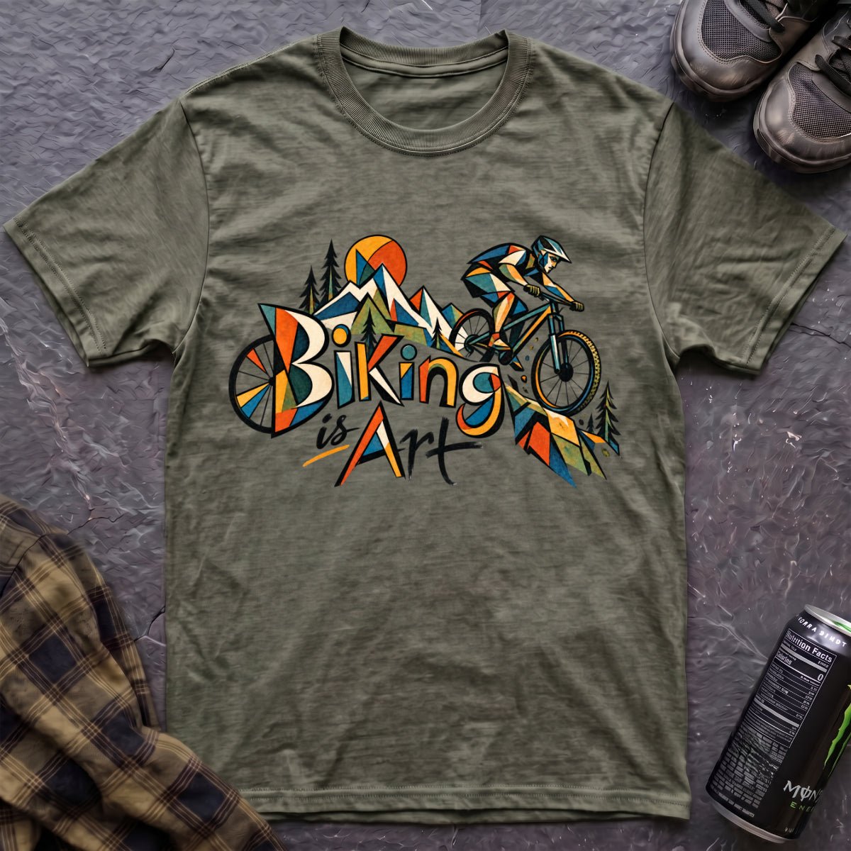 Biking is Art Picasso T-Shirt - AspenCrestOutdoors