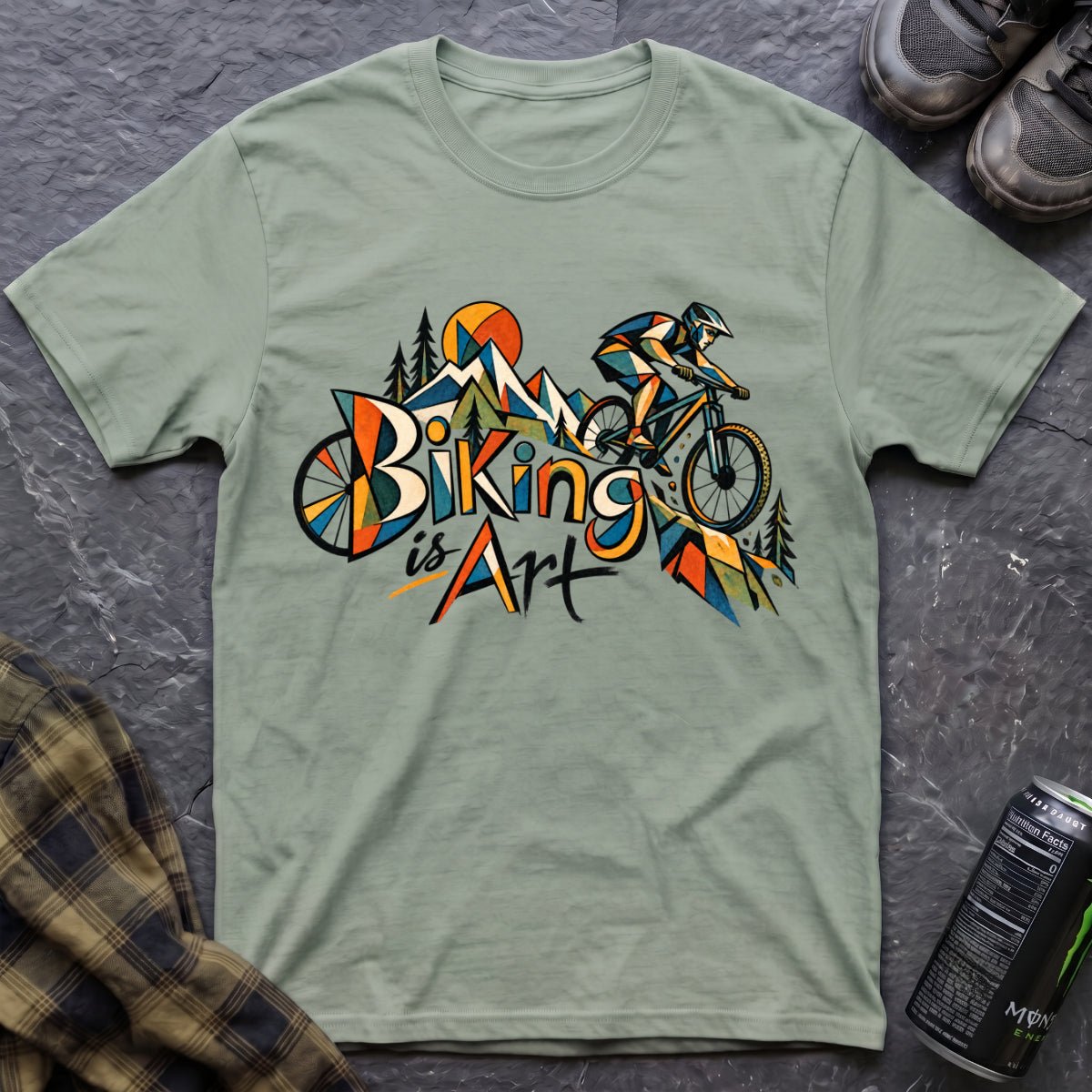 Biking is Art Picasso T-Shirt - AspenCrestOutdoors