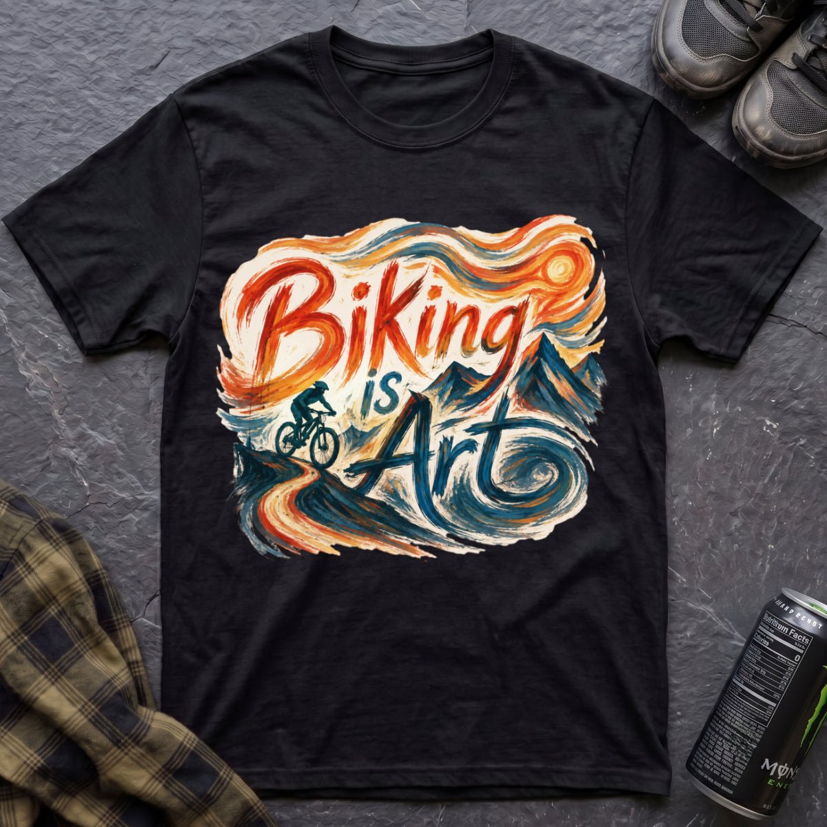 Biking Is Art Van Gogh T-Shirt - AspenCrestOutdoors