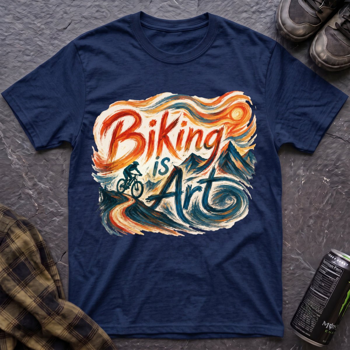 Biking Is Art Van Gogh T-Shirt - AspenCrestOutdoors