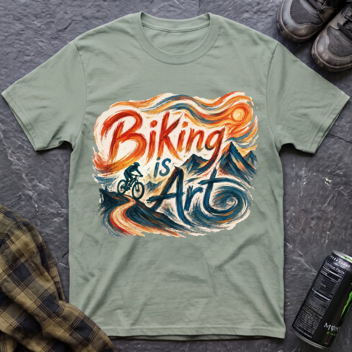 Biking Is Art Van Gogh T-Shirt - AspenCrestOutdoors
