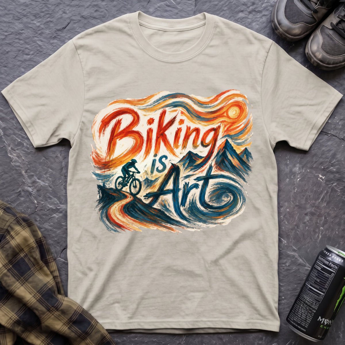 Biking Is Art Van Gogh T-Shirt - AspenCrestOutdoors