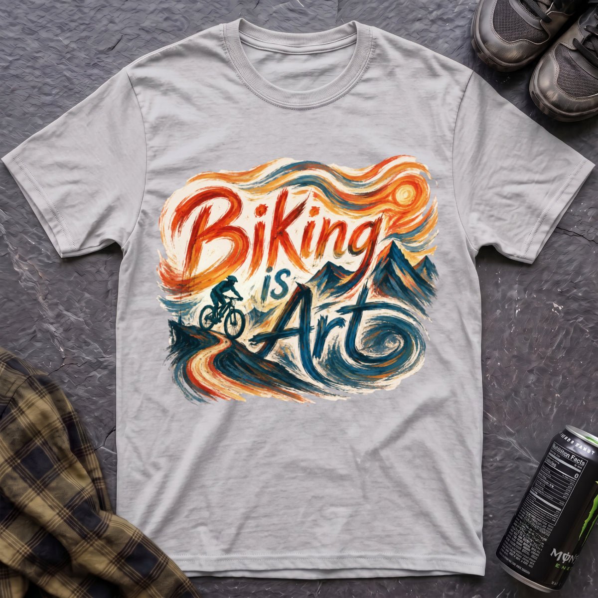 Biking Is Art Van Gogh T-Shirt - AspenCrestOutdoors