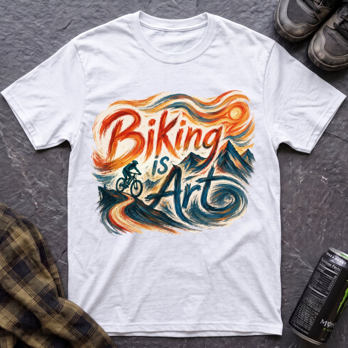 Biking Is Art Van Gogh T-Shirt - AspenCrestOutdoors