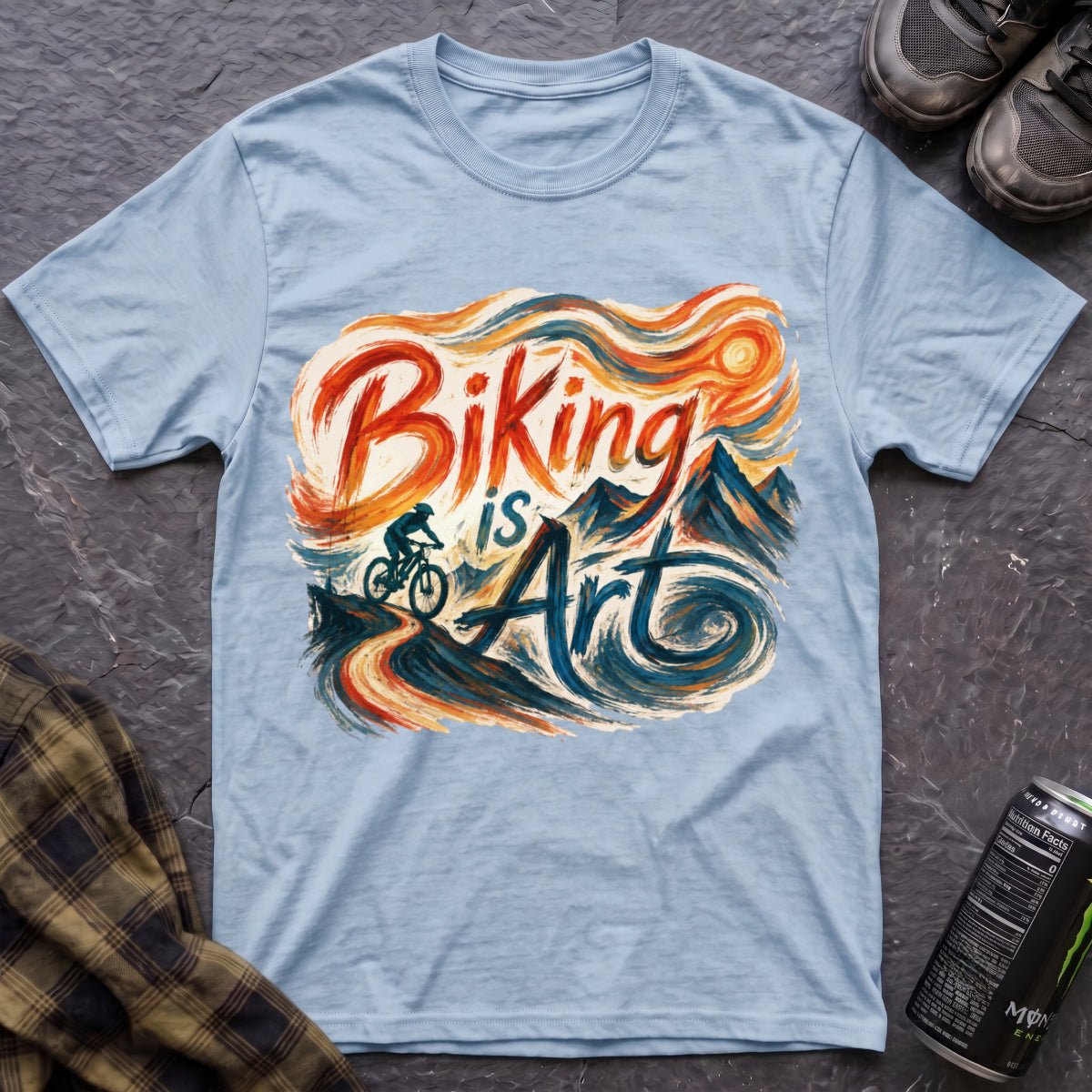 Biking Is Art Van Gogh T-Shirt - AspenCrestOutdoors