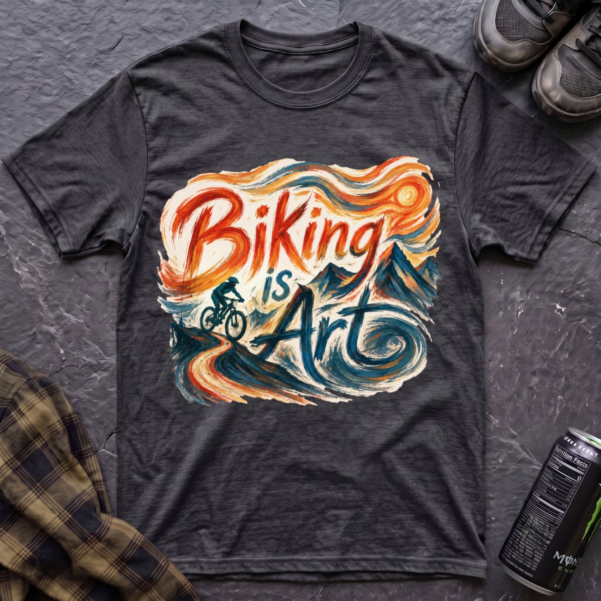 Biking Is Art Van Gogh T-Shirt - AspenCrestOutdoors