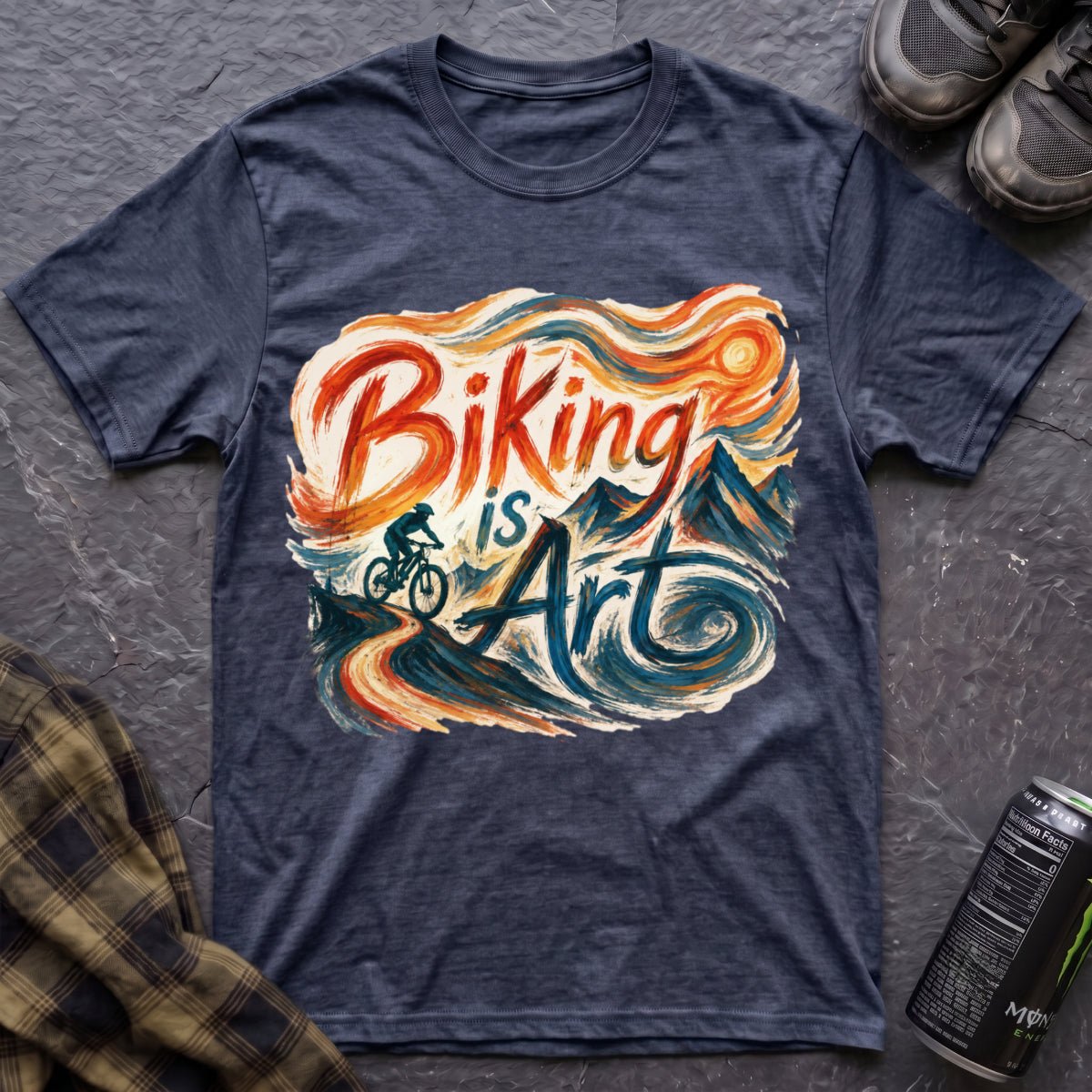 Biking Is Art Van Gogh T-Shirt - AspenCrestOutdoors