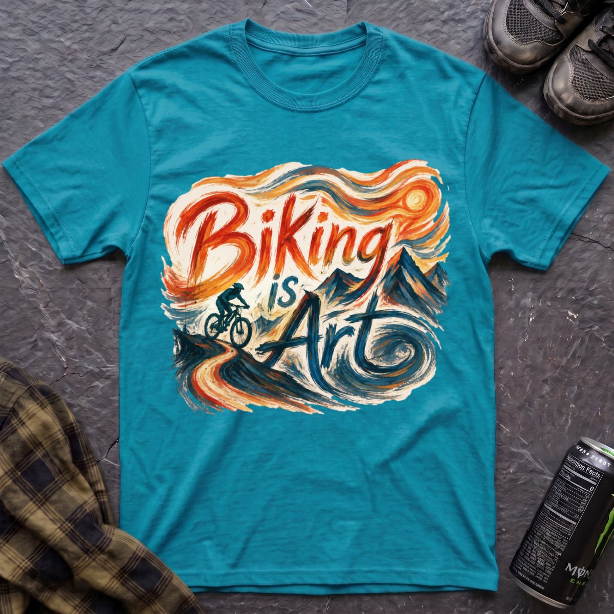 Biking Is Art Van Gogh T-Shirt - AspenCrestOutdoors