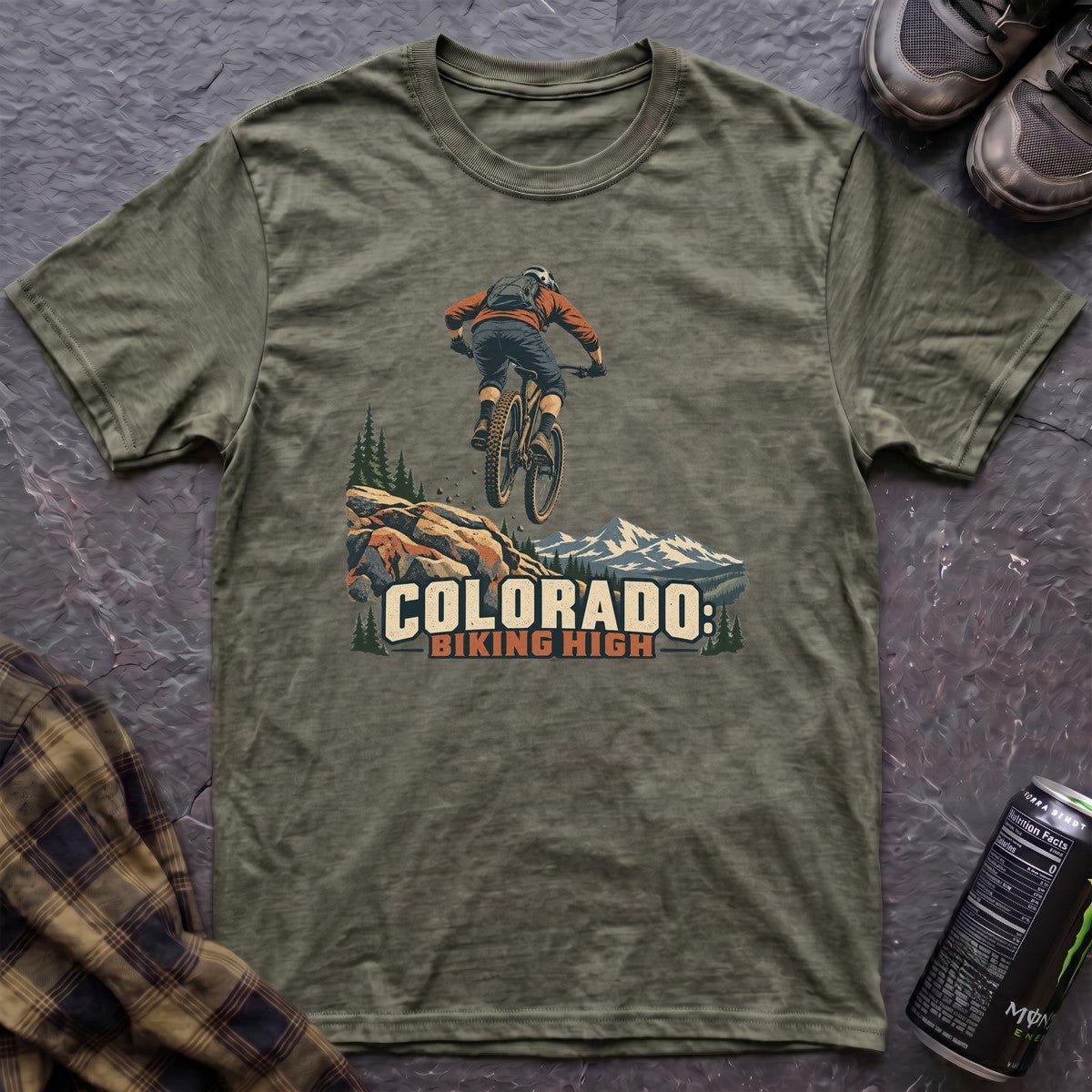 Colorado Biking High T-Shirt - AspenCrestOutdoors
