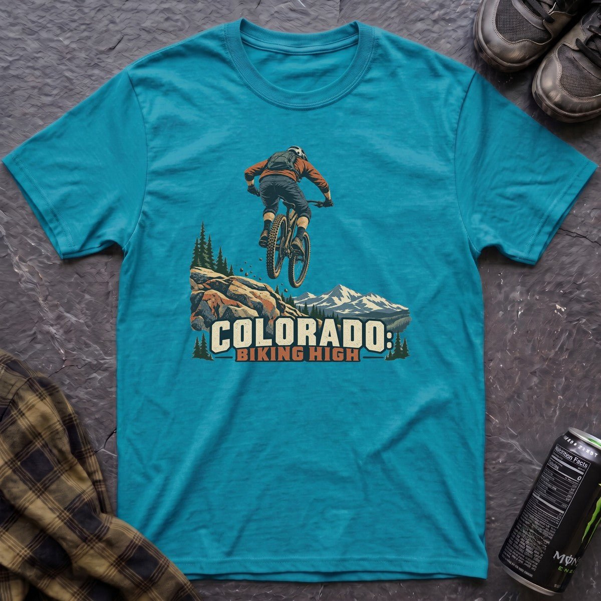 Colorado Biking High T-Shirt - AspenCrestOutdoors