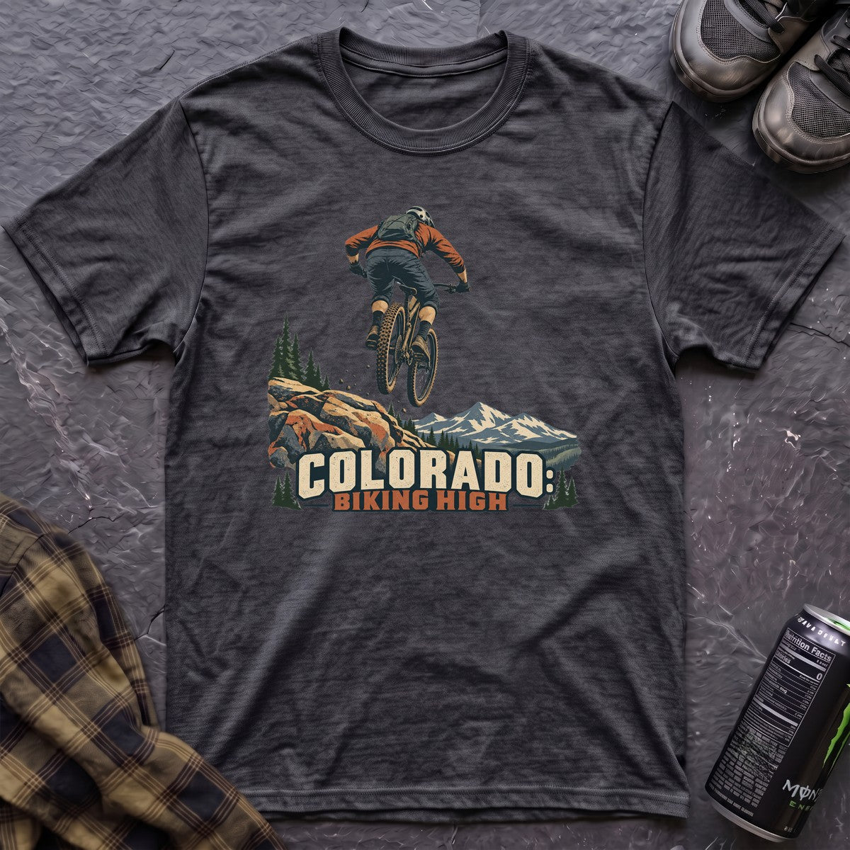 Colorado Biking High T-Shirt - AspenCrestOutdoors