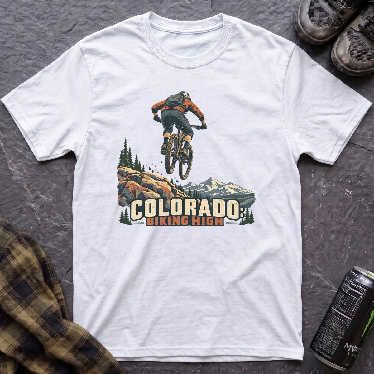 Colorado Biking High T-Shirt - AspenCrestOutdoors