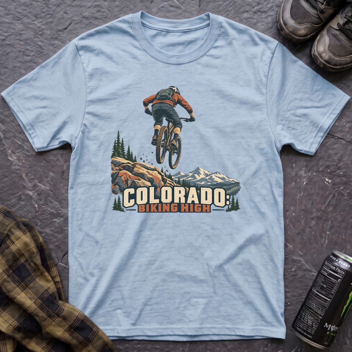 Colorado Biking High T-Shirt - AspenCrestOutdoors